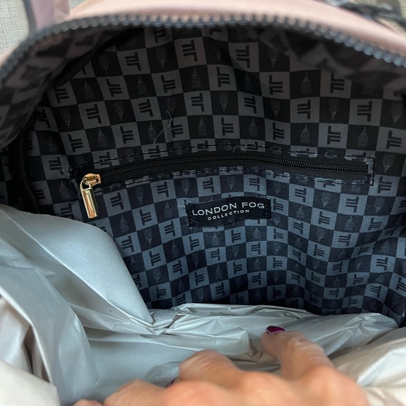 London Fog Dusty Pink Quilted Backpack BNWT - Picture 7 of 11